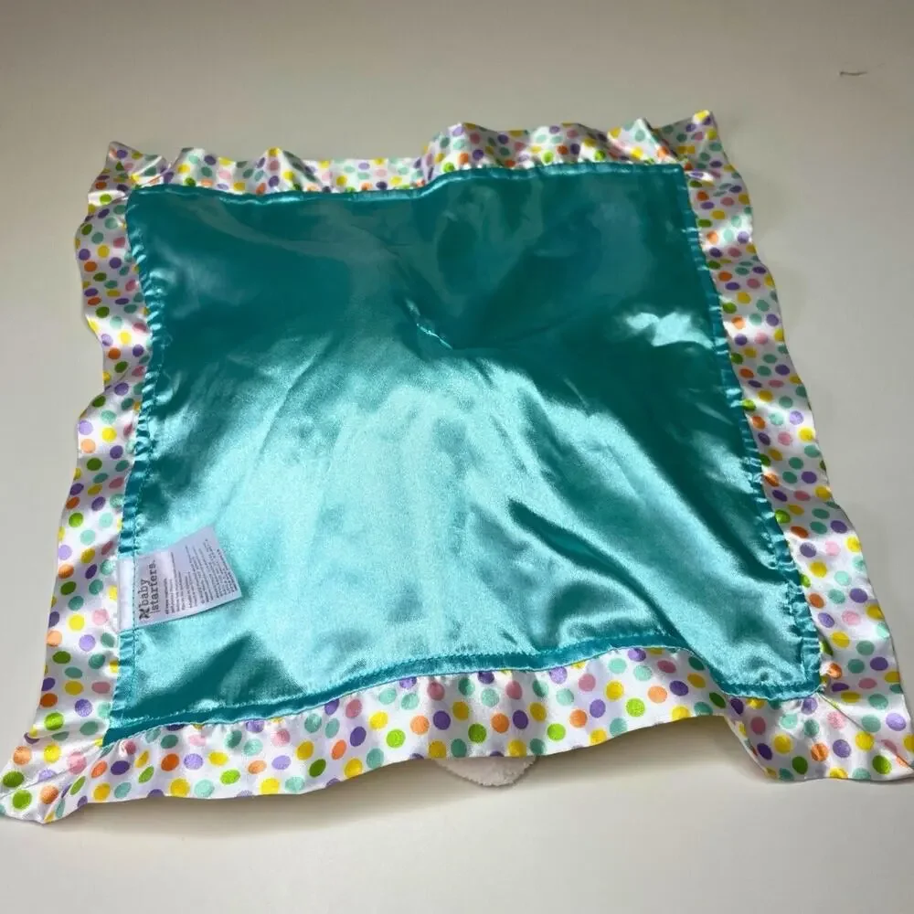 Baby Starters Some Bunny Loves You Lovey Yellow Polka Dot Satin Trim Back Teal